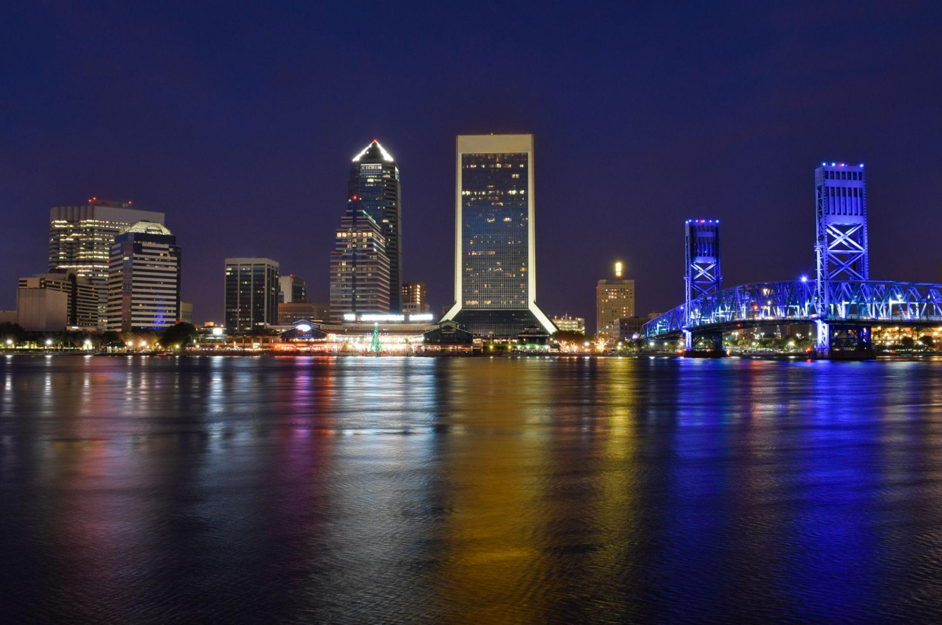 Jacksonville skyline at night